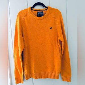 NWT AEO Crewneck Sweater with Elbow Patches / Bright Pumpkin / Large